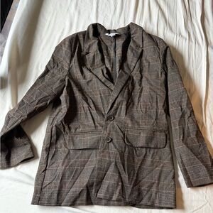 Plaid Brown Houndstooth Blazer